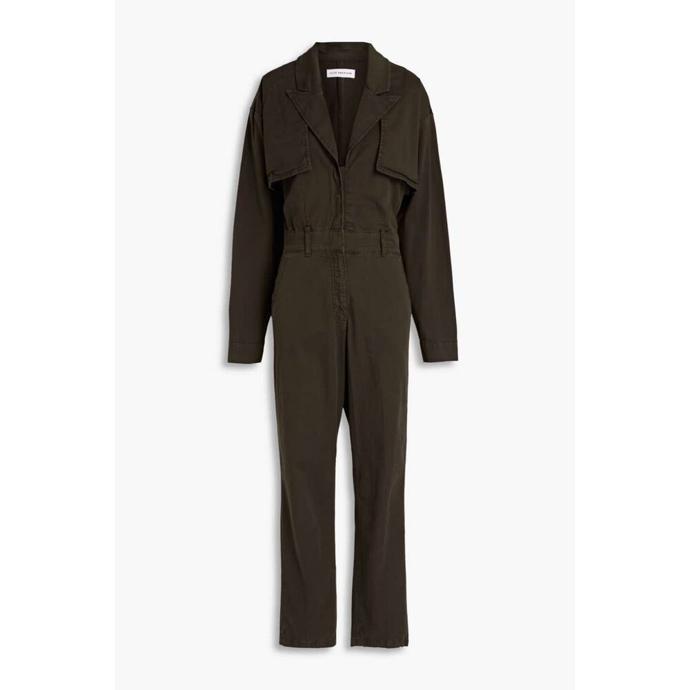 Good American Trench Cotton-blend Dark Green Jumpsuit, size 1 small